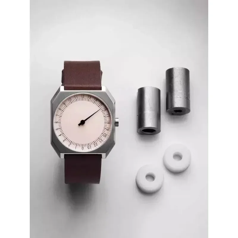 2024 New Genuine Square Men\'s Quartz Watch Bauhaus Design Waterproof Trendy One Hand Watch Germany SKU Slow