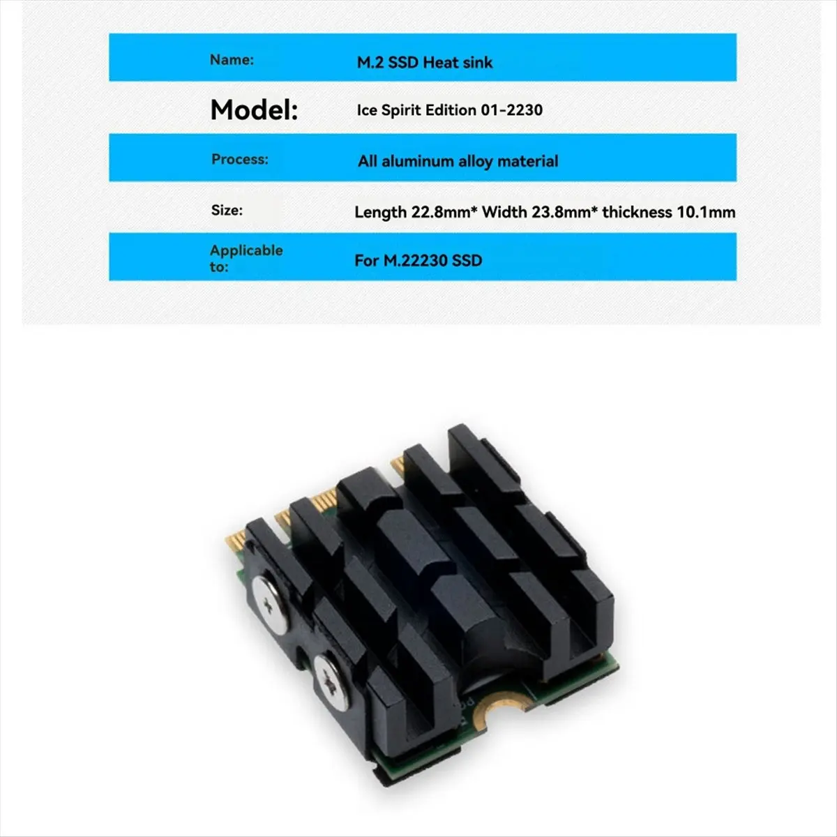 Super Sale M.2 2230 SSD Solid Disk Drive Radiators Fan SSD Heat Dissipation Pad for Desktop Computer 2230 SSD Fan Heatsink