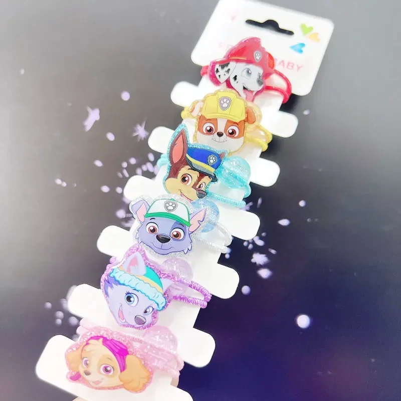 Paw Patrol Girls Cartoon Resin Hairpin Jewelry Hair Rope Ring Kids Accessories Hairpin Cute Headdress Patterned Hairpins Gift