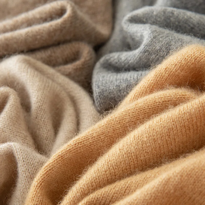 

Мужской пуловер из 100% кашемира, однотонный, вязаный, свободного кроя, с воротником-стойкой, базовый универсальный джемпер для делового повседневного стиля