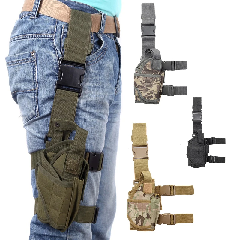 

Universal Drop Leg Gun Holster Adjustable Nylon Holster Right Handed Tactical Thigh Pistol Bag Pouch Legs For All Handguns