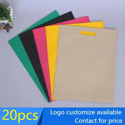 Imagen 1 del producto 25*35 cm 20 unids/lote bolsa personalizada de reciclaje bolsas de embalaje de regalo bolsas de compras de tela no tejida