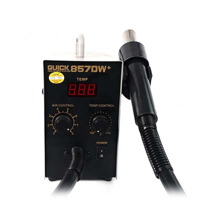 QUICK 857DW+ Rework Station 580W Hot Air Gun Soldering Station with Heater SMD Solder Station Phone Motherboard Repair