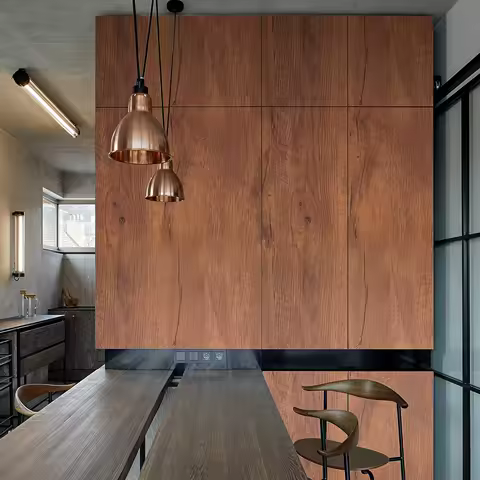 Brown Wood Grain Contact Paper Self-Adhesive Removable Vinyl Film for Easy Application on Furniture And Kitchen Cabinets