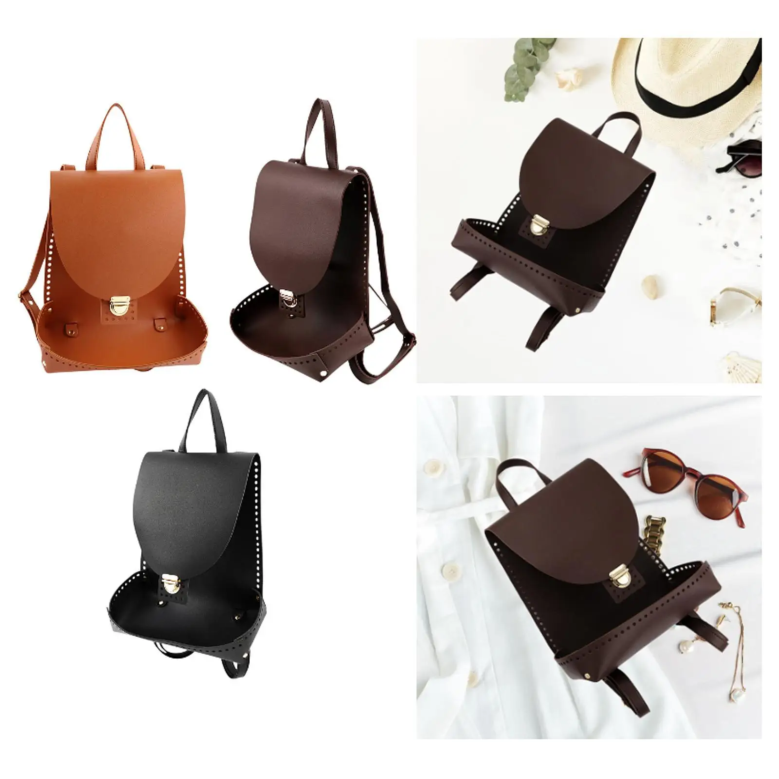 DIY Backpack Making Set Parts Versatile Lock Buckles Crochet Bag Bottom Base