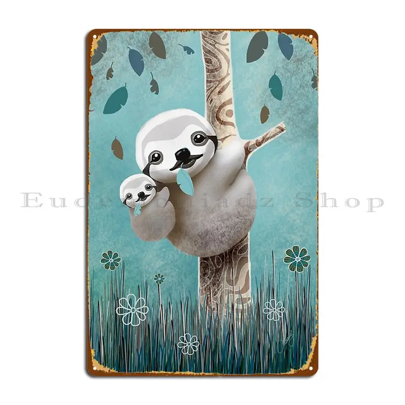 Baby Sloth Daylight Metal Sign Poster Wall Decor Living Room Club Bar Bar Cave Personalized Tin Sign Poster