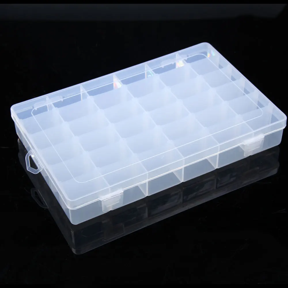 36 Grids Compartment Container Transparent Bead Storage Case Multi-function Embroidery Floss Organizer Box Nail Art Accessories