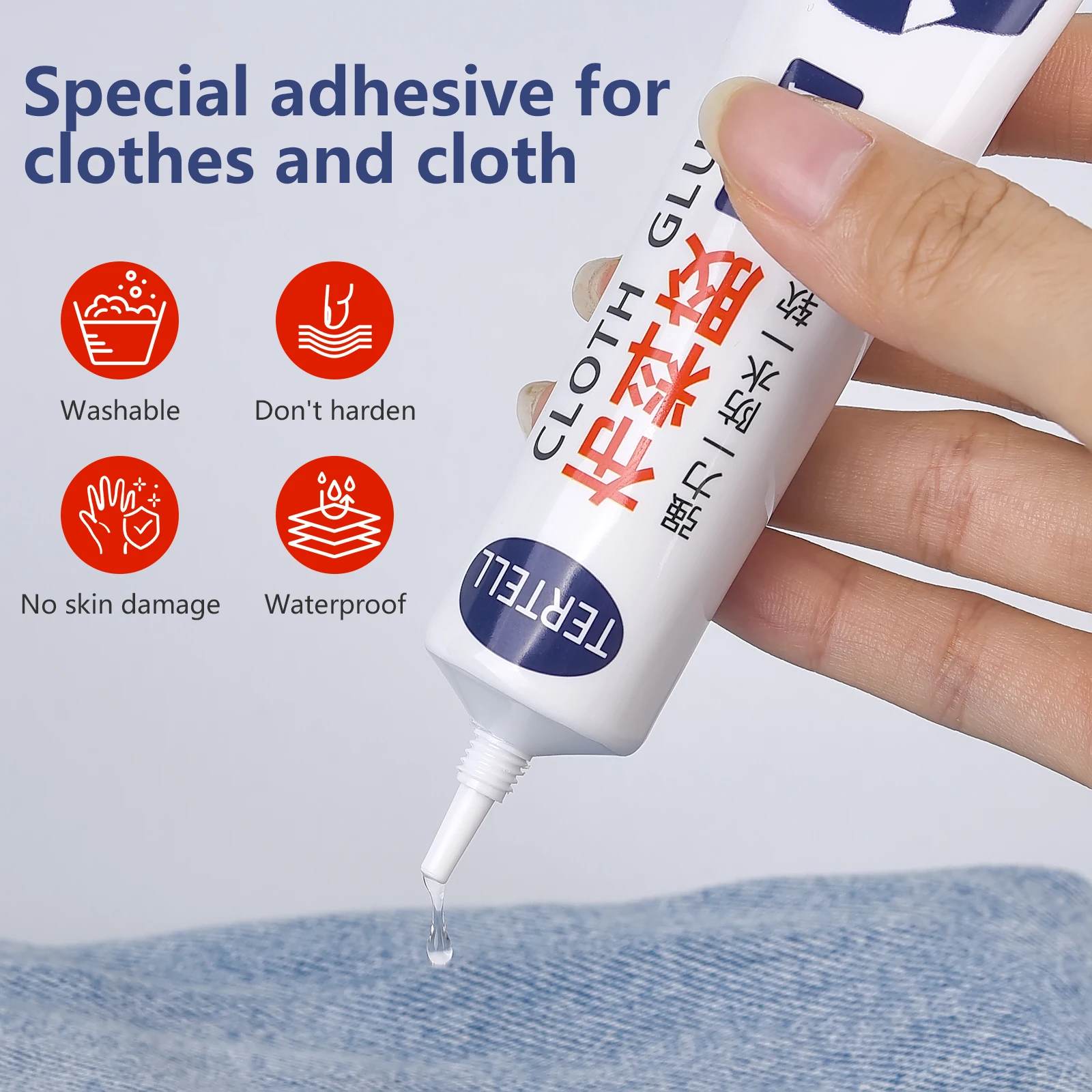 30/60g Fabric Sewing Glue Multi Sewing Glue Liquid Instant Transparent SuperStrong Glue Universal Strong Sealer Glue Repair Tool