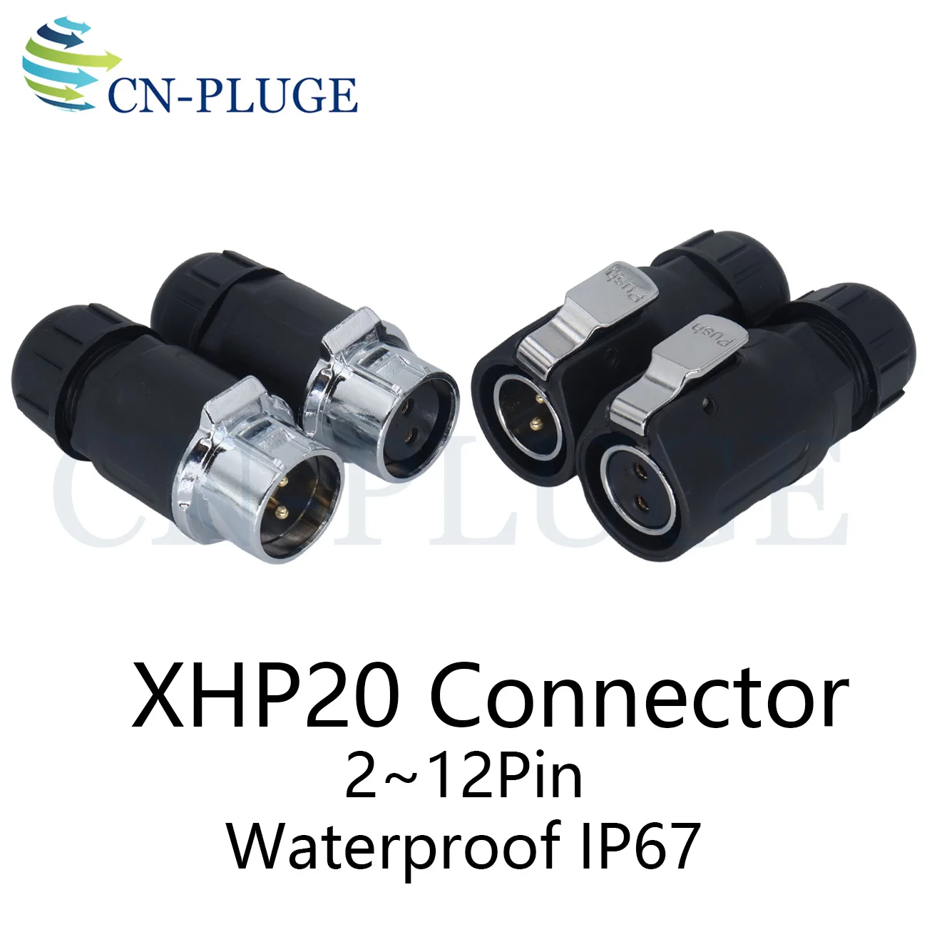 XHP20 Cable Docking Connector 2 3 4 5 6 7 8 9 10 12 Pin Aviation Waterproof IP67 Plug, LED Light Power Cable