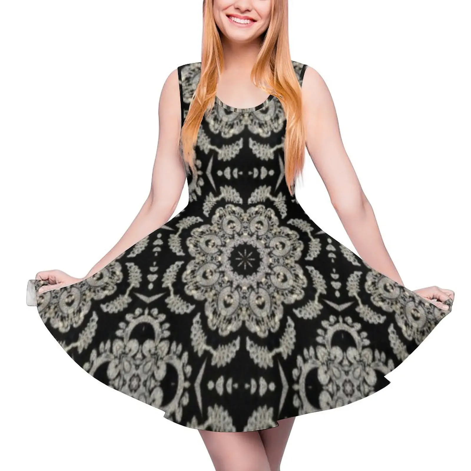 Oriental Rug Design Sleeveless Dress elegant women