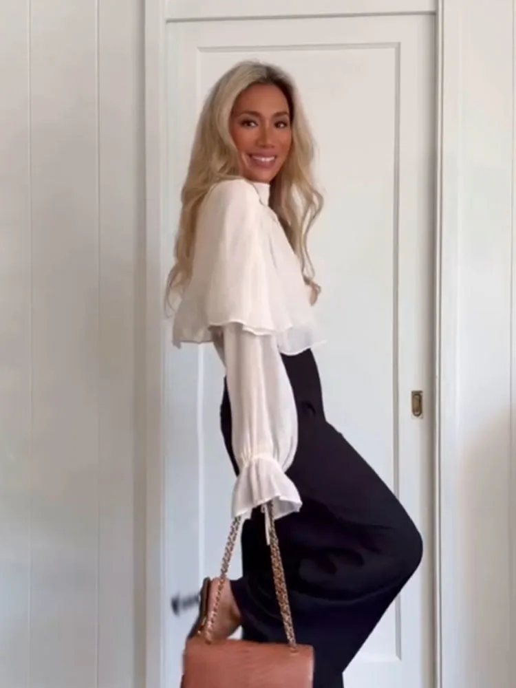 

HH женский модный топ, темпераментный универсальный многослойный декоративный пуловер с длинными рукавами и пупком, женский простой короткий топ