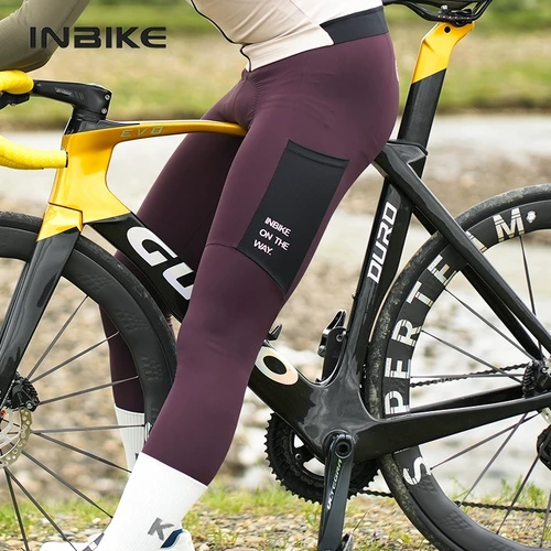 INBIKE-pantalones con pechera para ciclismo de invierno, ropa térmica de lana para ciclismo de montaña para hombre, medias con pechera acolchadas en 3D para clima frío, mallas
