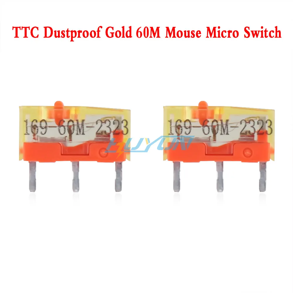 2Pcs Gold Mouse Micro Switch 60m 60 Millions Click TTC Gold Micro Button