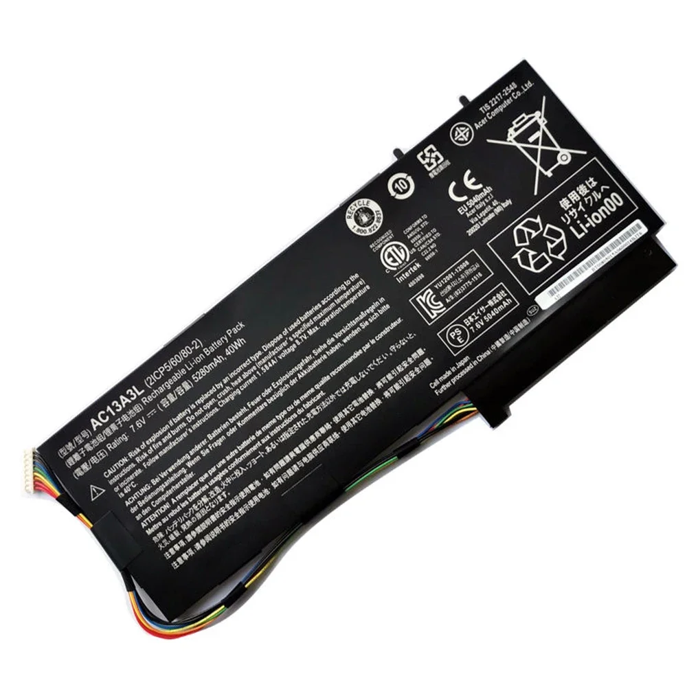 Imagem -03 - Bateria do Portátil Ac13a3l 7.6v 40w para Acer Aspire P3131 P3-171 X313 X313-e X313-m P3-171 Original Novo