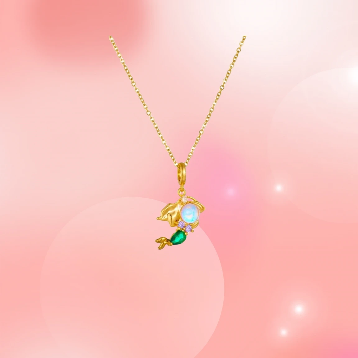 Modische bunte Zirkon-Märchen-Kleine Prinzessin-Halskette, vergoldete Universal-Kette, Schlüsselbeinkette, süßes Temperament – Detail 8