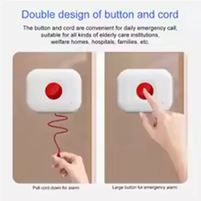 Tuya Wifi SOS Button For Elderly & Disabled-Waterproof Personal Alert System With Drawstring, Health Alert For Children-A86G