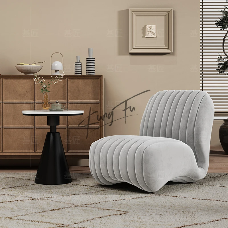 أريكة فردية كاجوال على طراز Wabi-Sabi للفندق والإقامة المنزلية وغرفة المعيشة والشرفة ومنطقة الراحة