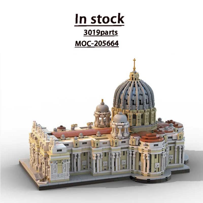 

MOC-205664 City Retro 1:800 Church Building Block Model 3019 parts Boys Children's Birthday Christmas New Year Toy Gift