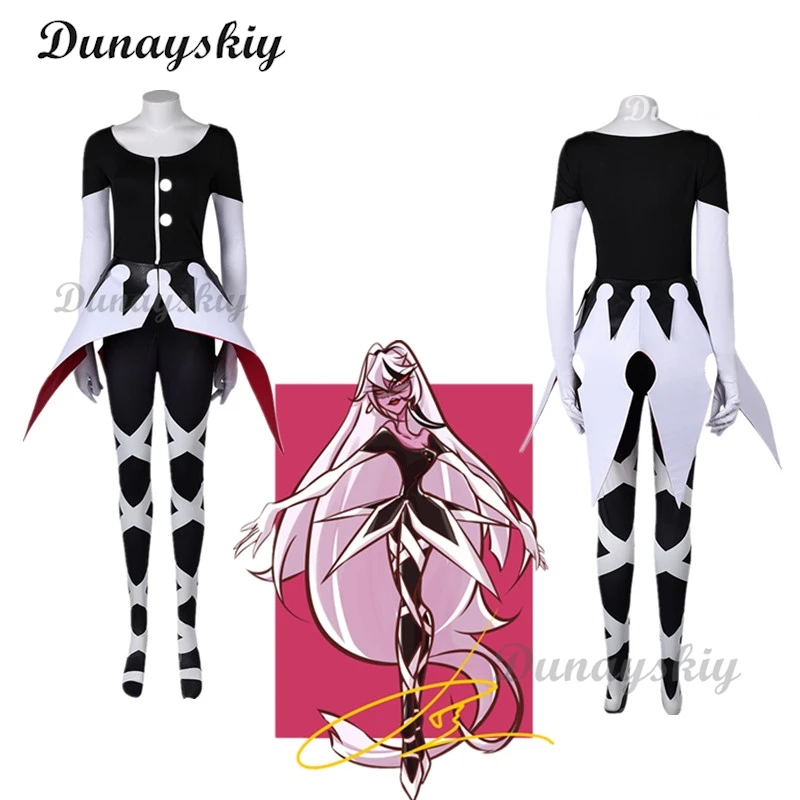 Disfraz de Anime Hazbin para mujer, traje de carmín de Hotel, uniforme, vestido, traje de carnaval, fiesta de Halloween