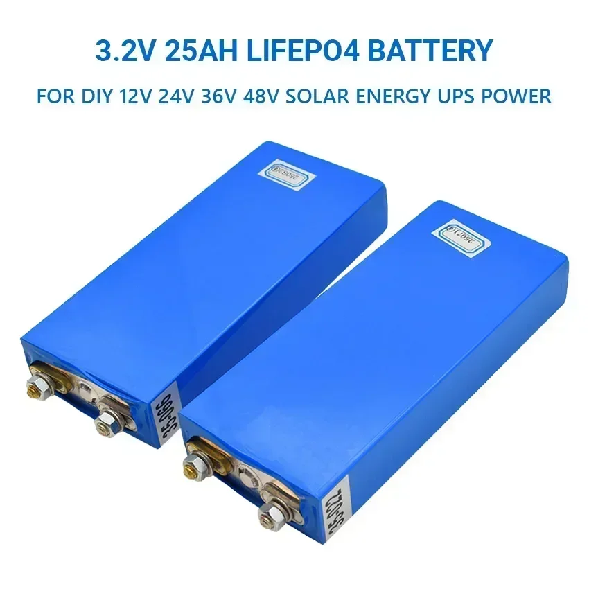 Brand New 3.2V 25Ah LiFePO4 Battery Cell 25000mAh Deep Cycle Lithium Iron Phosphate forDiy 12V 24V 36V 48V Solar UPSPower Supply