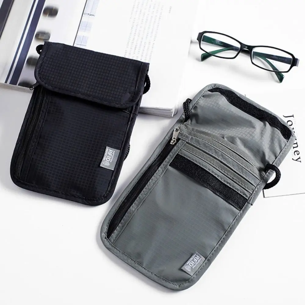 1 Pcs Waterproof RFID Nylon storage bag Travel document Card passport Bag Neck Wallet Money Document Card Passport Pouch