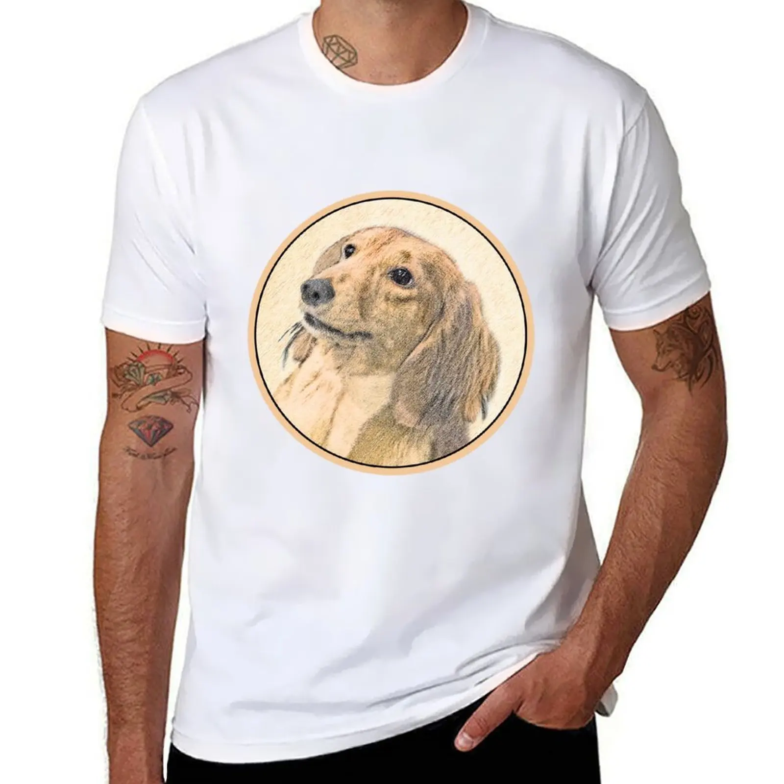 

Dachshund (Longhaired) T-Shirt essential t shirt men t shirt cotton 100% T-Shirt