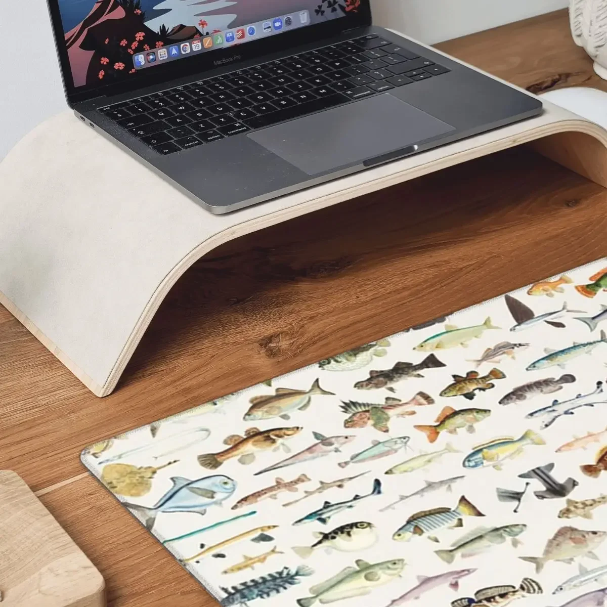 Fish Chart Large Mouse Pad Computer Keyboard Mouse Mat Gaming PC Laptop Desk Mat Office Accessories Table Mats
