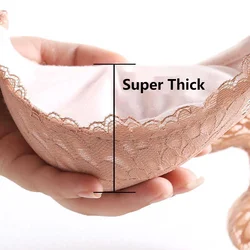 6cm Thickened Style with Steel Ring Gathered Text Bra Sexy Bra Small Chest 8cm Super Thick Upper Support Adjustable Underwear