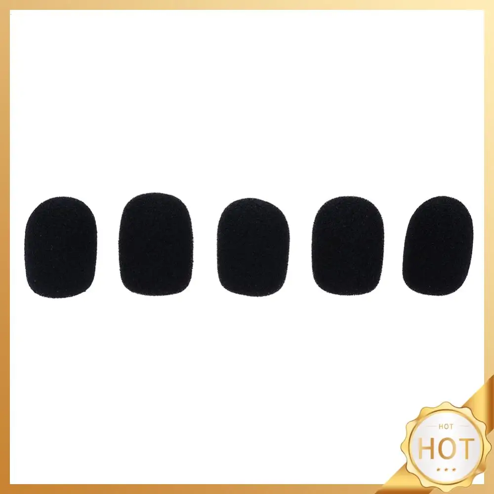 Cubierta de cabeza de micrófono de esponja elástica suave, 5 uds., para micrófono de cuello de auriculares