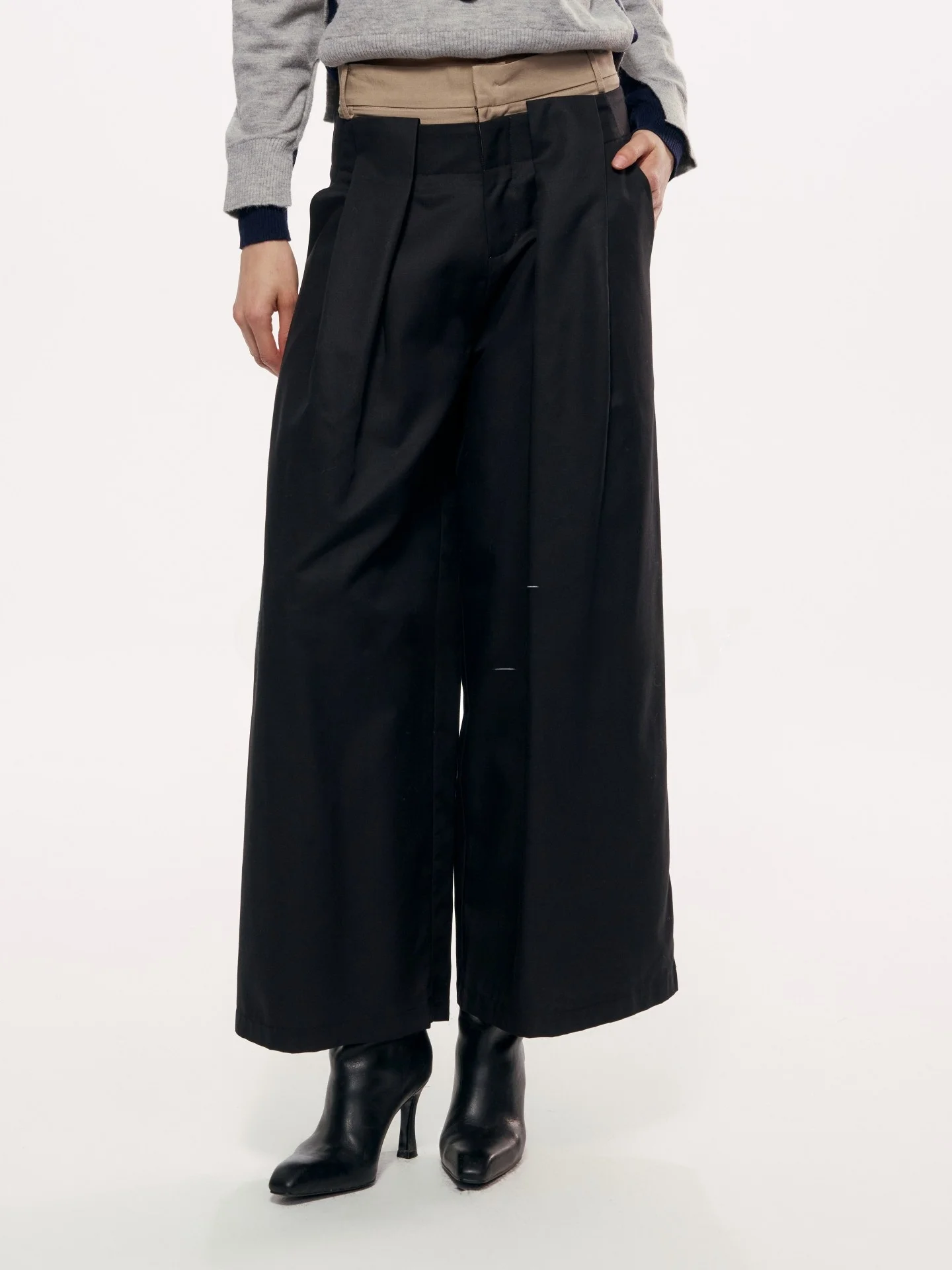 

Женские свободные повседневные брюки Chill Zoeys Color Blo с высокой талией, широкими штанинами, прямого кроя, для работы и отдыха