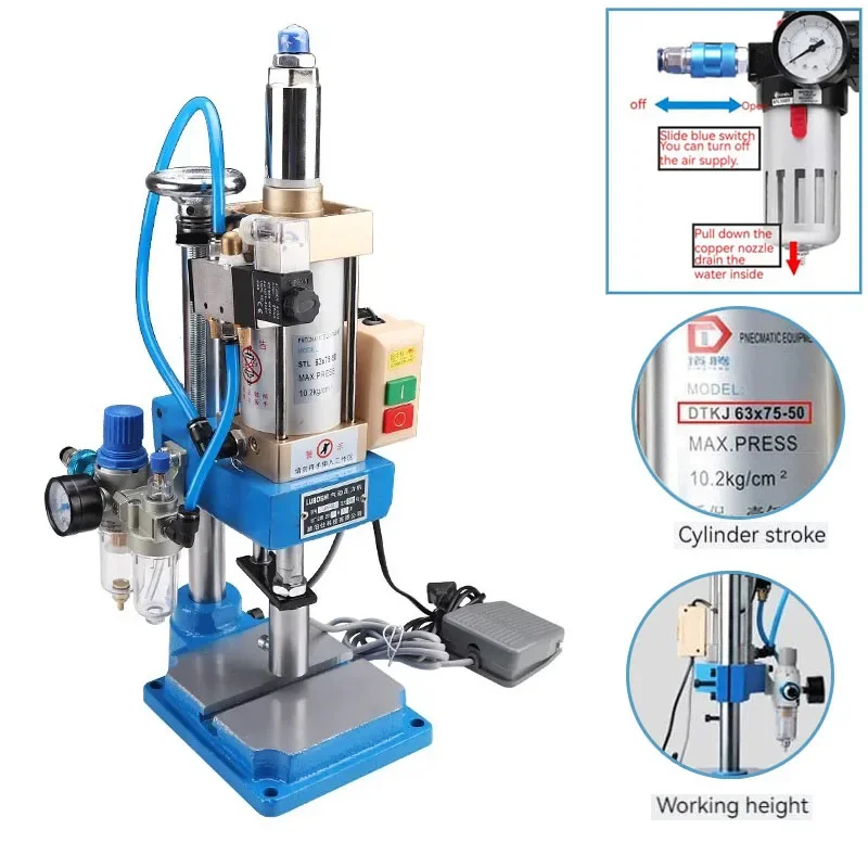 

Pneumatic Stamping Machine Desktop Single Column Press Small Pressing Machine Fully Automatic Add Pressure Equipment Type 63