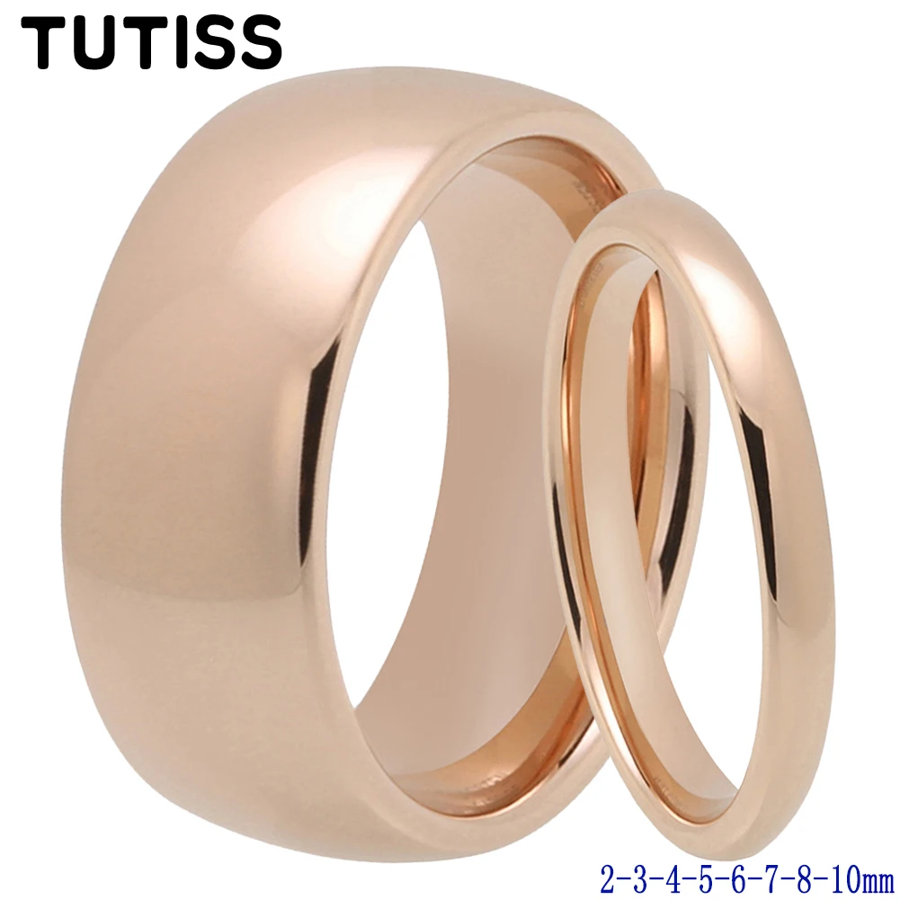 

TUTISS 2/3/4/5/6/7/8/10mm Multiwidths Tungsten Carbide Ring Men Women Wedding Band Rose Gold Color Pupular Jewelry