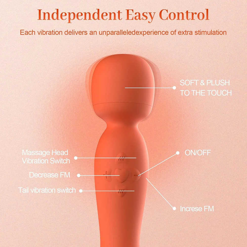 Vibrator Wand, Dual Head G-Spot Dildo for Women, APP Controled Vibrator with Dual Vibration, Flexible Head, Smart App Control