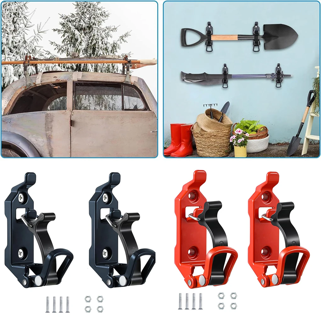 2pcs Shovel Mount for Roof Rack Metal Rubber Clamps Wall Mounting Brackets Quick Release Axe Holder Mount Kit for Car Truck Boat