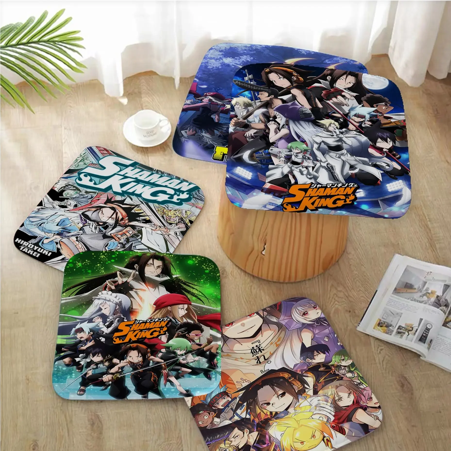 

Japanese Anime Shaman King Round Meditation Cushion Stool Pad Dining Chair Tatami Seat Cushion Anti-Slip Sofa Cushion