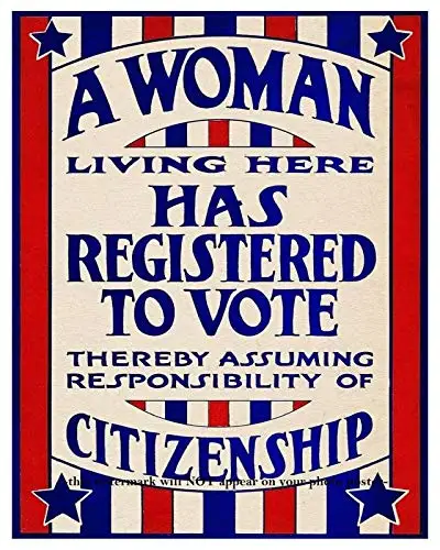 Womens Suffrage Vote Poster Retro Woman Right to Vote Tin Sign
