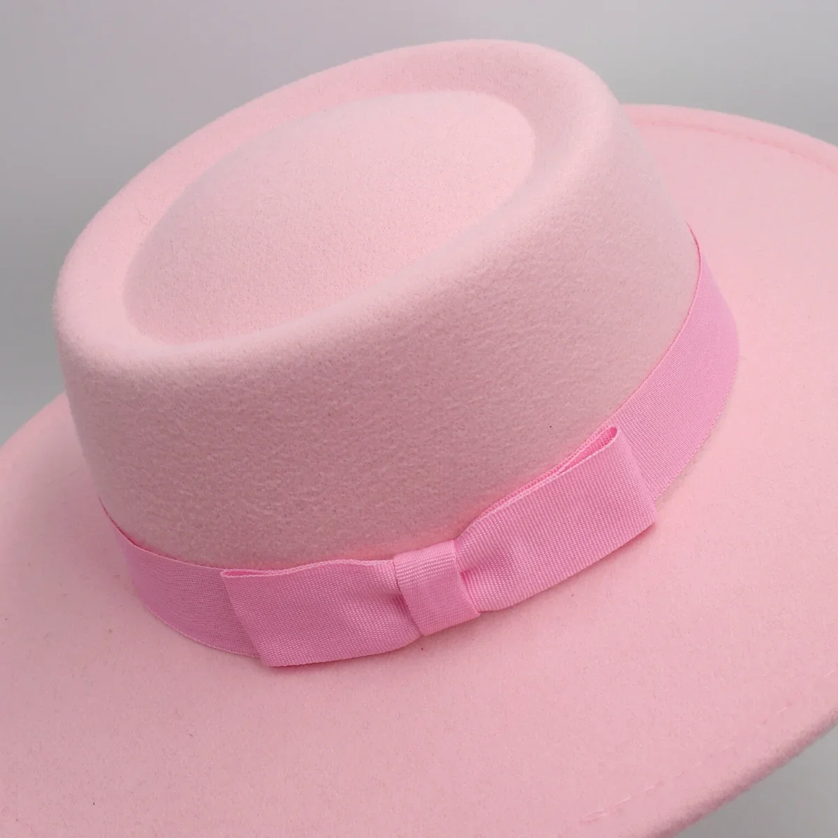 Pink French Women Fedora Hat Bowknot Ribbon Wool Jazz Felt Hats For Ladies Winter Autumn Chapel Elegant Dress Hat Banquet Bowler