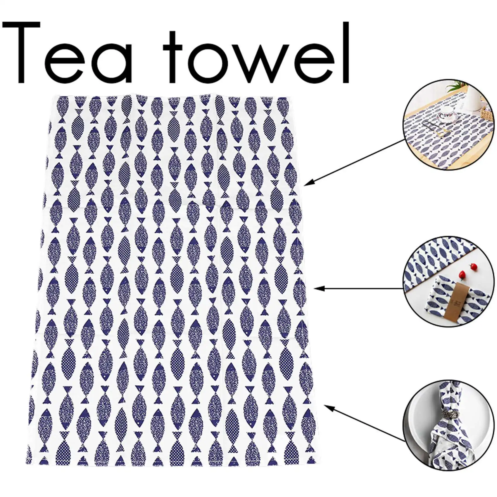 6Pcs Cotton Table Napkins Cloth Tea Towel Absorbent Scouring Pad Reusable Kitchen Towels Cleaning Cloth Handkerchief Party Dinne