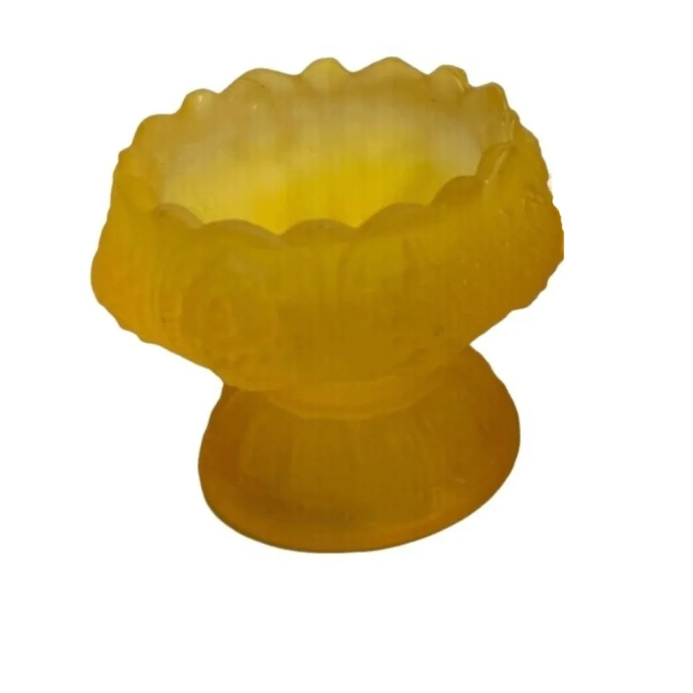 Fengshui Crystal Candle Holder Heat-Resistant Unique Lotus Candlestick Exquisite Decorative Lamp Holder Buddhist Hall