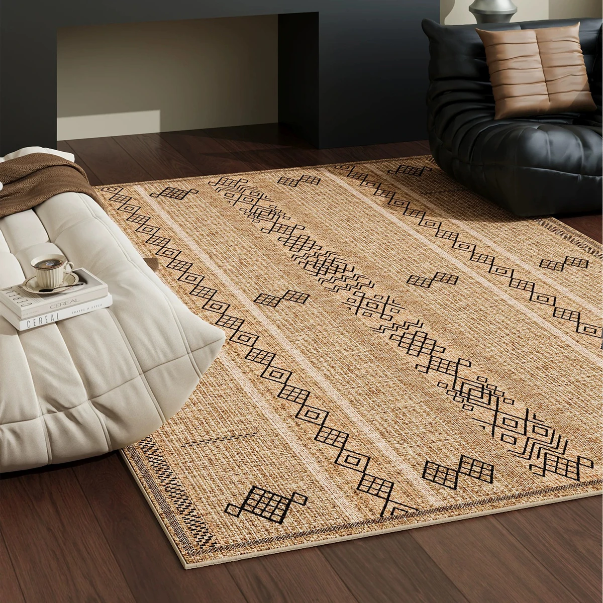 Vintage Large Area Rugs Living Room Short Plush Floor Mat Light Luxury Bedroom Carpet Dirty Resistant Non-slip Coffee Tables Rug