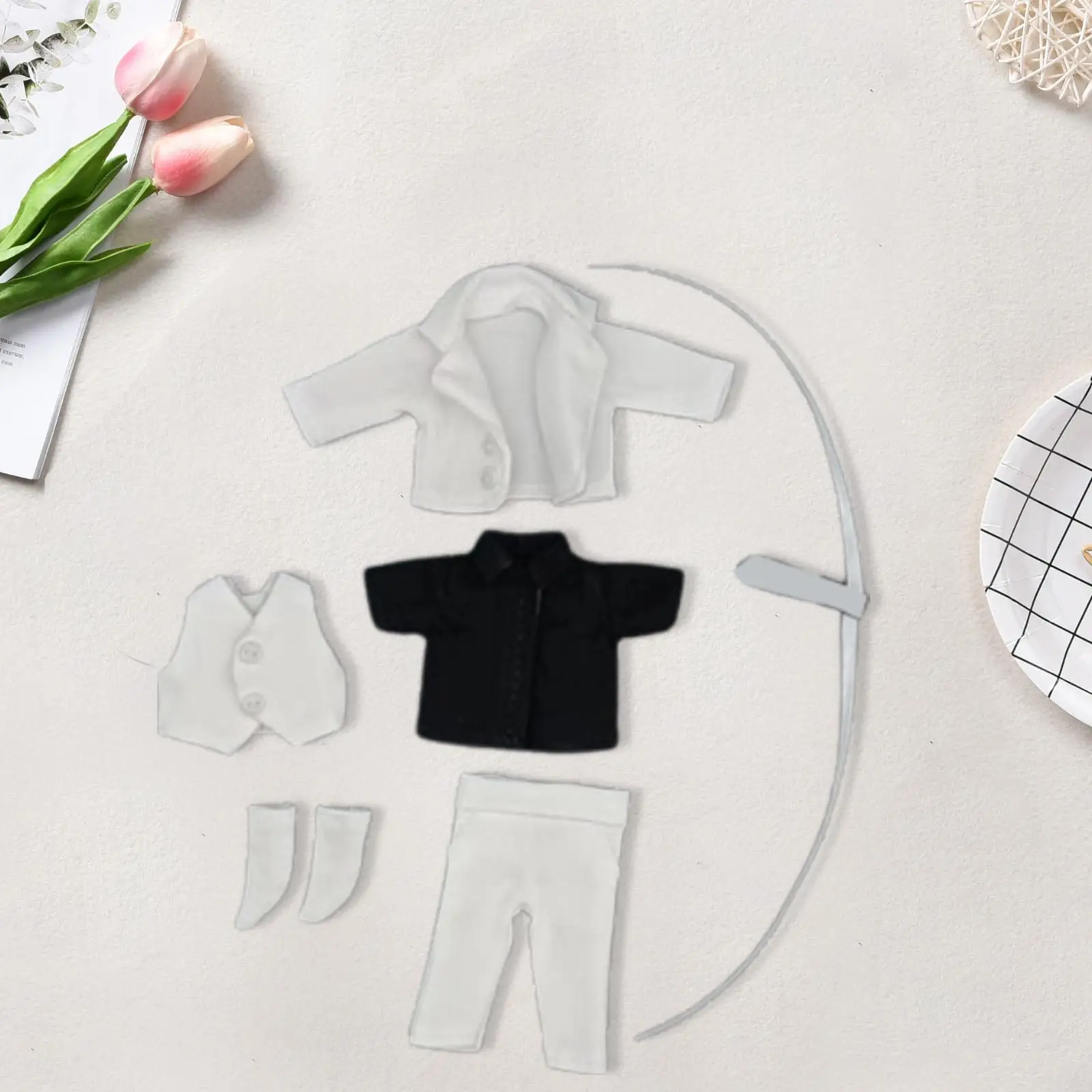 Ropa para muñecas a escala 1/12, disfraz, ropa en miniatura, traje completo hecho a mano para muñecas de 6 ", modelo de figuras de acción, vestir, regalos de Año Nuevo