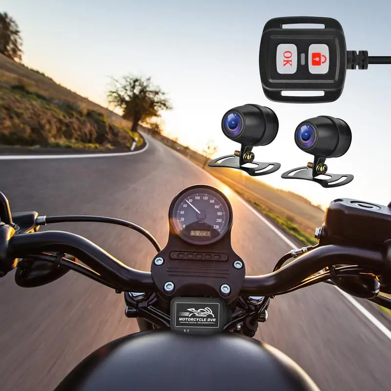 Bicycle Dual Dash Camera Motorcycle Camera Recorder Front And Rear Dual 1080P Backup Video Camera With WiFi Night Vision