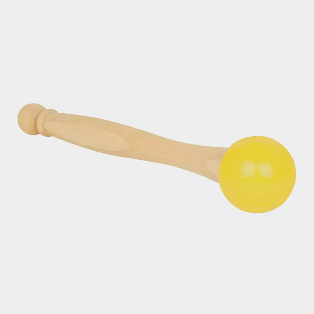1Set Singing Bowl Mallet Rubber Head Wooden Handle Professional Sound Bowl Accessory Lightweight Portable Comfortable Grip