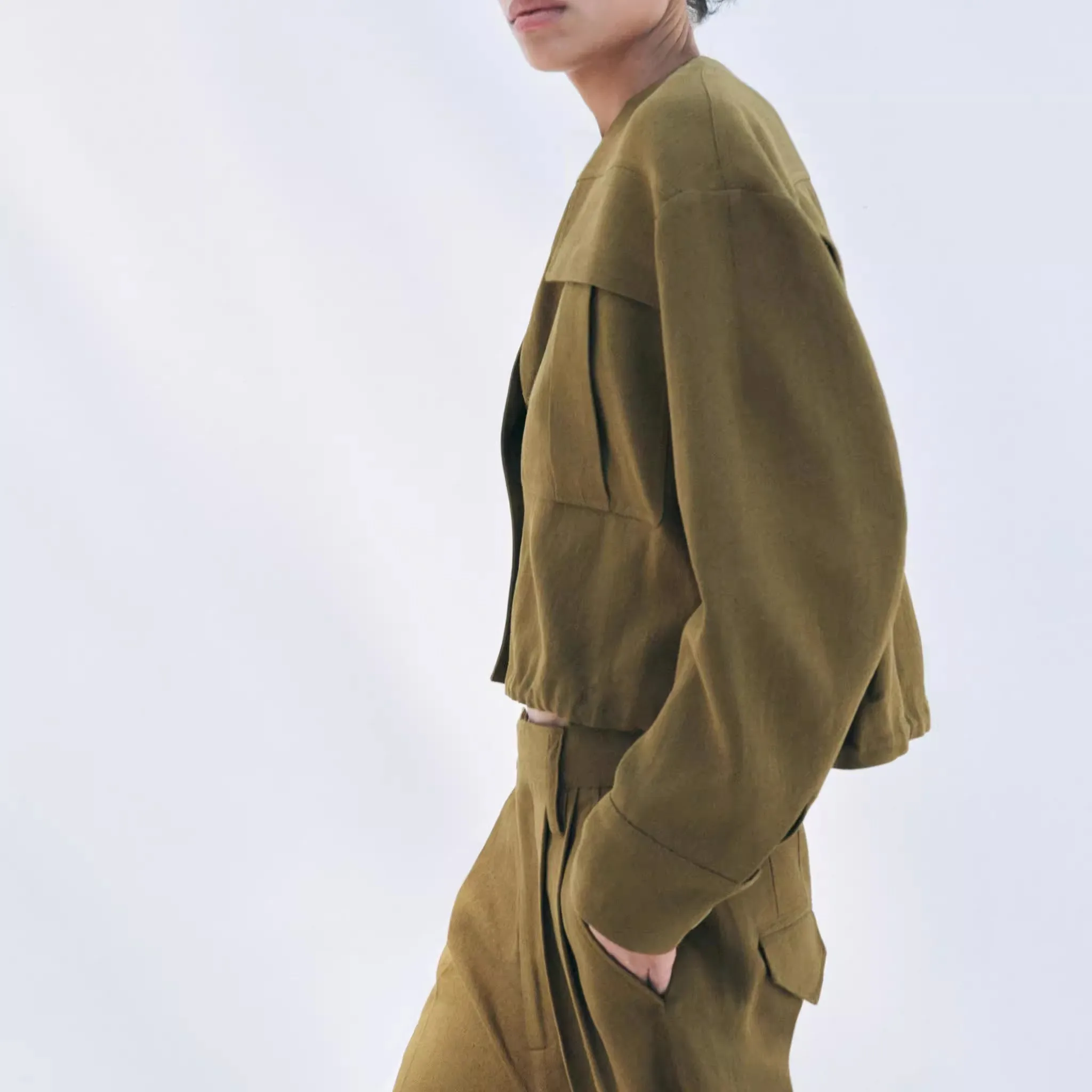 

Spring 2025 Mixed Pilot Jaet New Arrival Women's Faion ZW Series ort Outerwear Commute Sle Loose Fit Long Sve