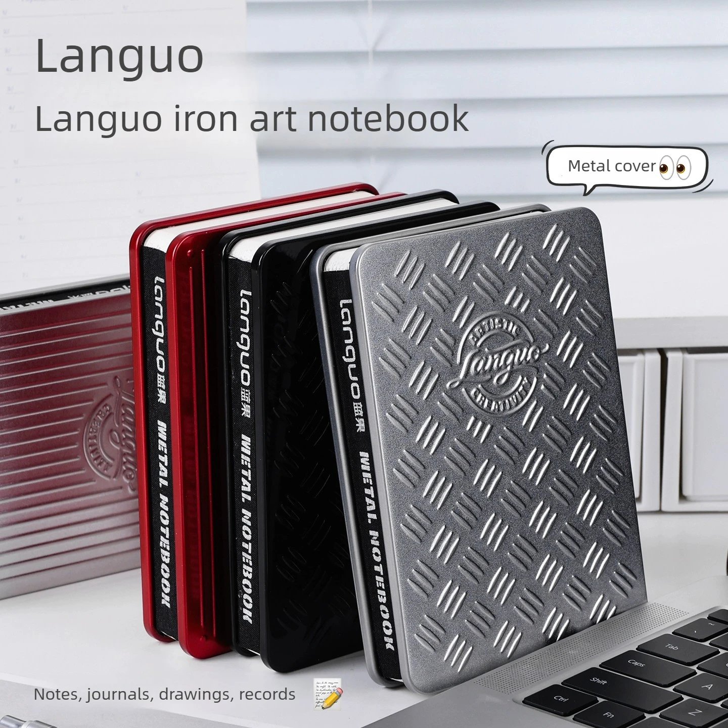 Languo 64K Metal Cover Sketchbook Thick Paper Drawing Pad for Marker Drawing for Painting Sketching Stationery School Supplies
