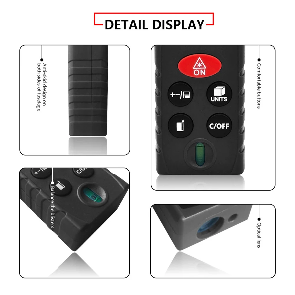 Imagem -04 - Rz-telêmetro a Laser Portátil Multifuncional Dispositivo de Medição Fita Métrica Medidor de Distância 40m 60m 80m 100m