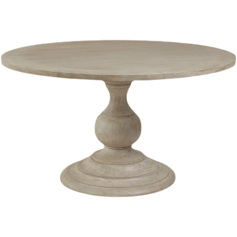 

American light luxury dining table and chair combination simple European simple high-end round dining table