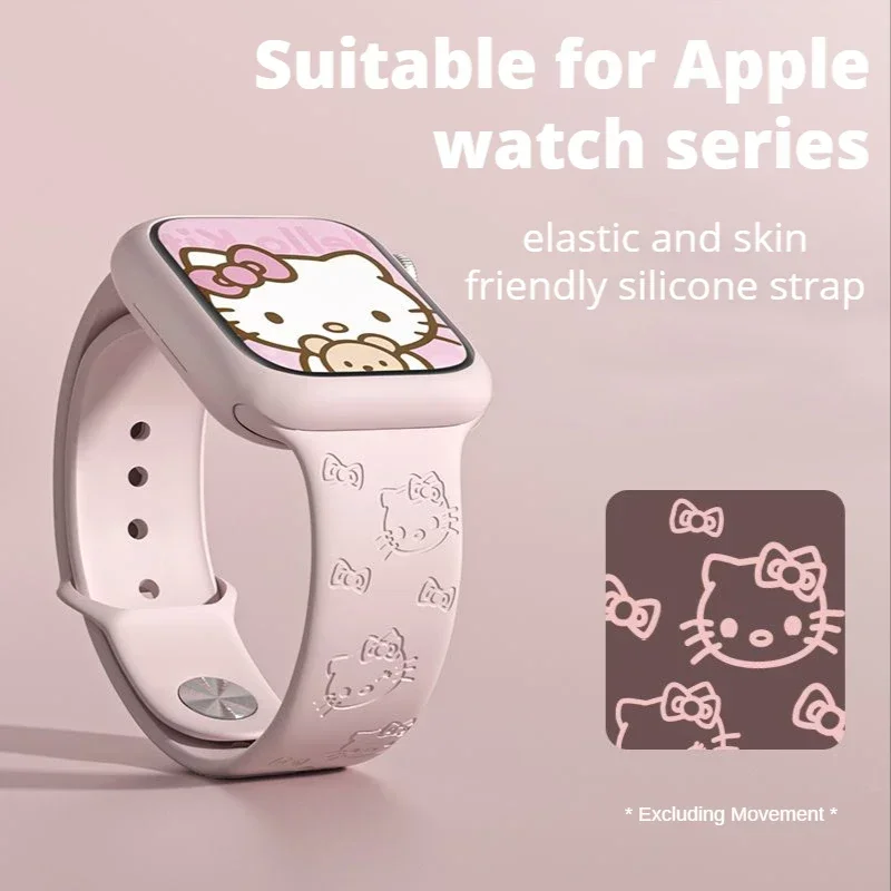 Sanrio Hello Kitty Melody Anime Strap For Apple Watch Band 44mm 40mm 45mm 41mm 49mm 42mm 38mm bracelet iwatch 7 se 4 5 6 8 Ultra