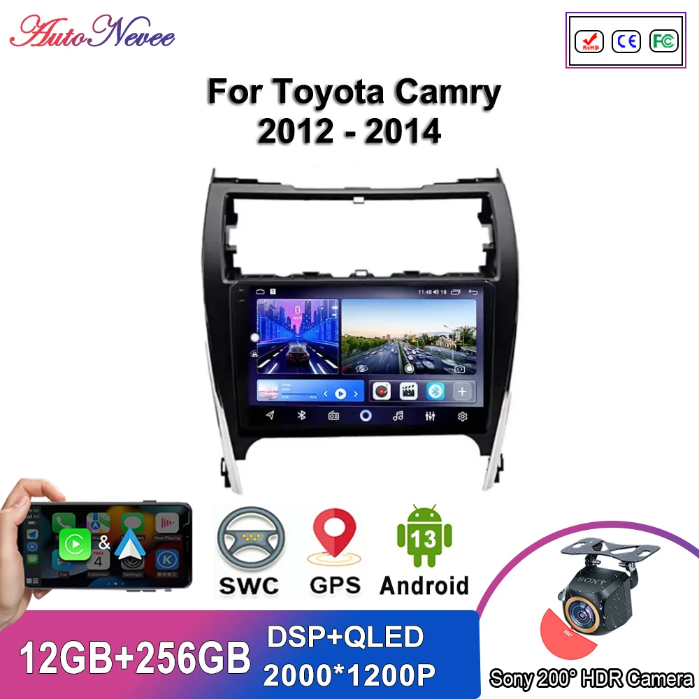 

Android 13 Multimedia For Toyota Camry 2012 2013 2014 Car Player GPS Stereo Screen Navigation Auto Radio Screen No 2Din DVD 5G