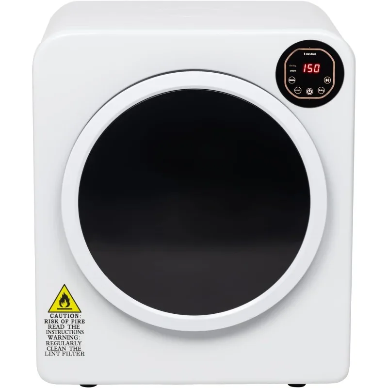 

Portable Compact Clothes Dryer, 13.2 lb Capacity (3.22 cu ft) | Front Load Stainless Steel Drum with Exhaust Pipe, Ideal